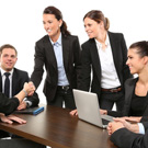 Business meeting individuals shaking hands